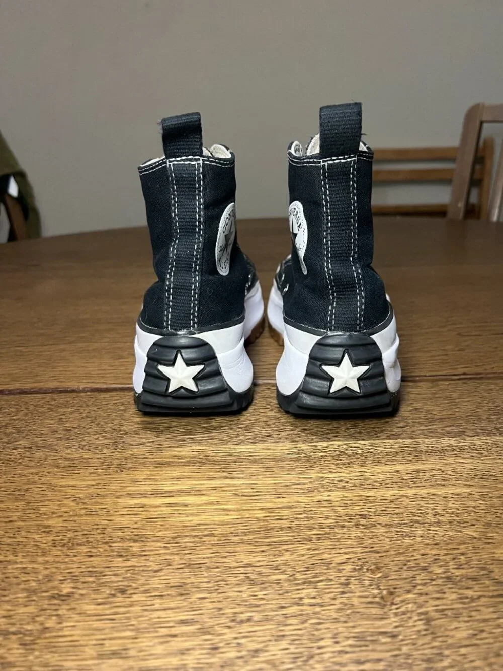 Converse Run Star Hike Platform Black White Canvas Sneakers Womens 6.5/Mens 5 - Picture 3 of 11